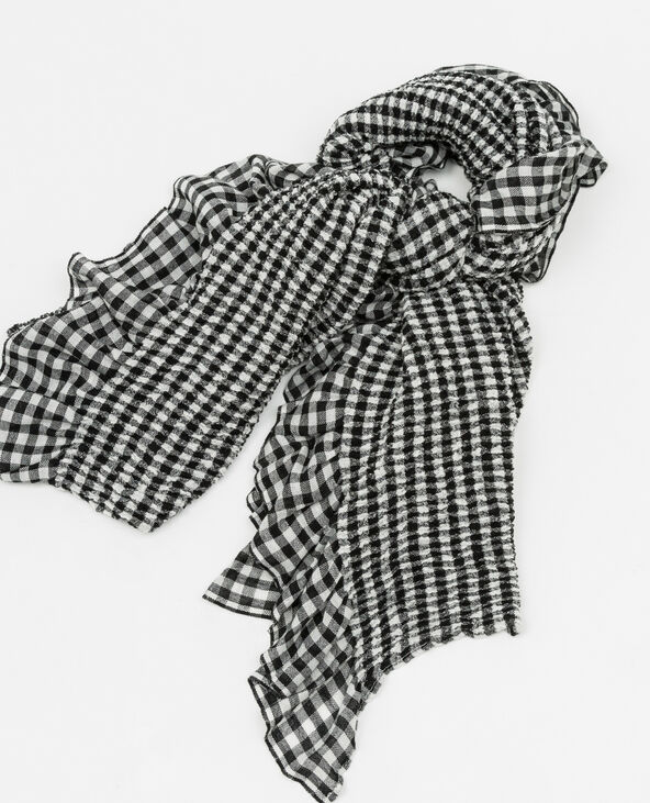 Foulard imprimé vichy noir - Pimkie