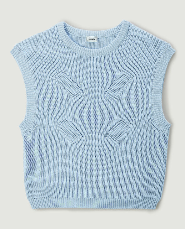 Petit pull sans manches bleu clair - Pimkie