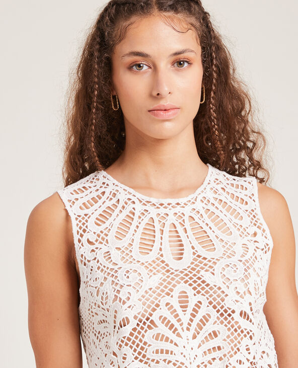 Cropped top en guipure blanc - Pimkie