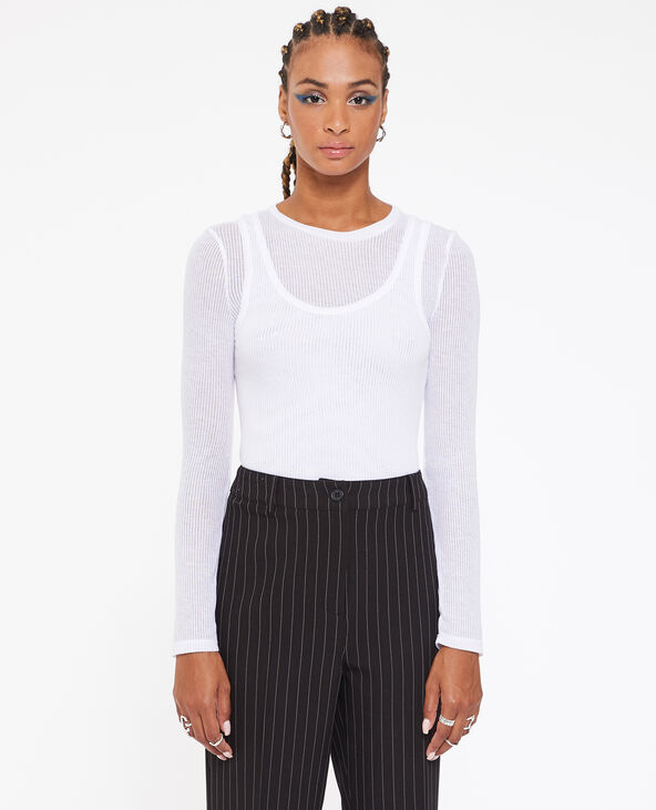 Top manches longues effet superposition blanc - Pimkie