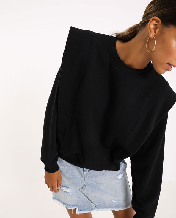 Sweat à épaulettes noir - Pimkie
