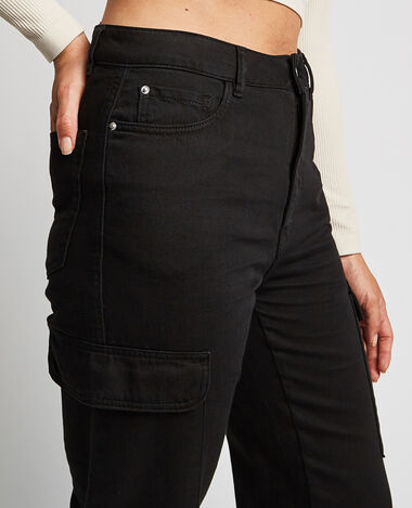 Jean cargo droit noir - Pimkie