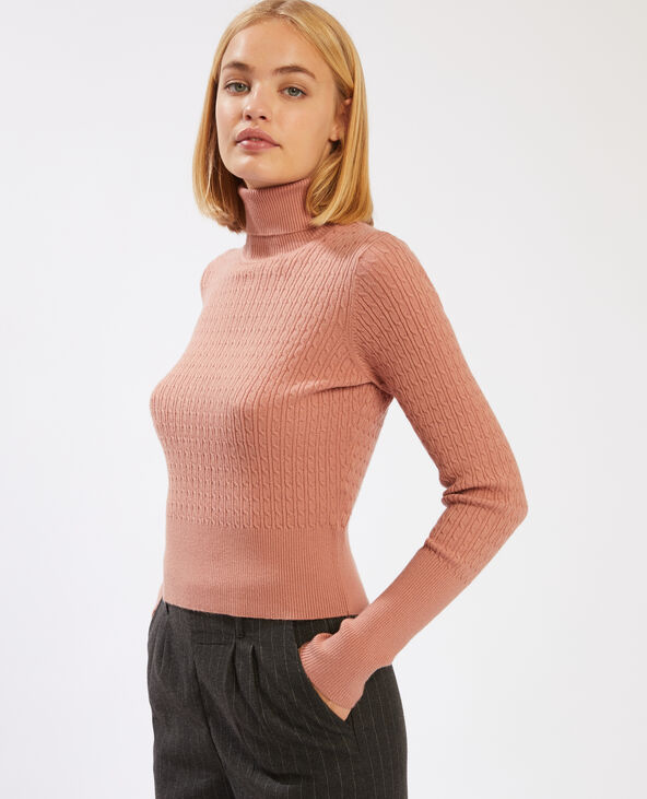 Pull col roule hotsell rose