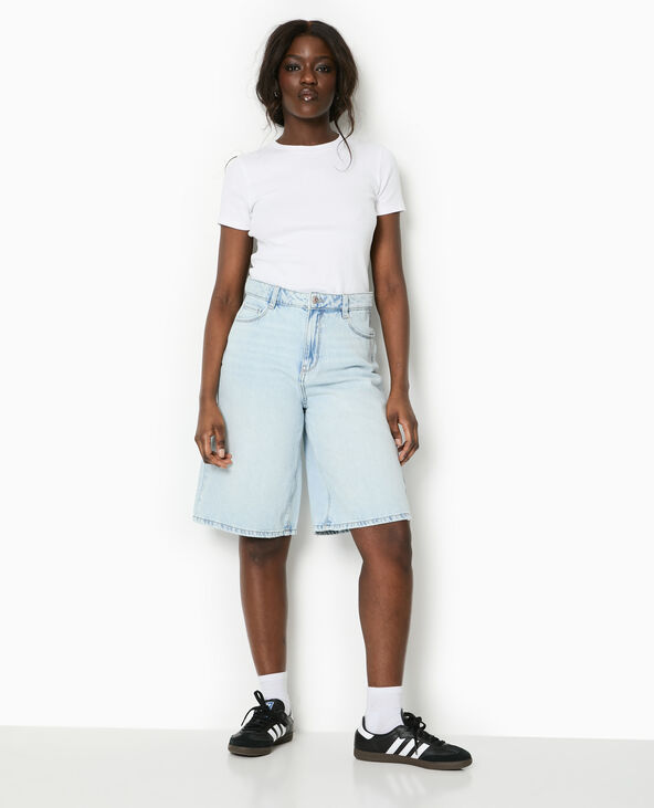 Bermuda large en jean bleu clair - Pimkie