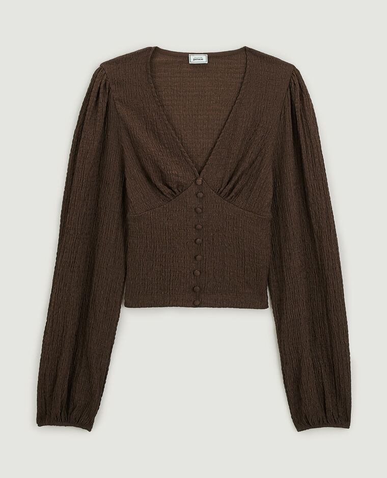 Top manches ballons marron - Pimkie