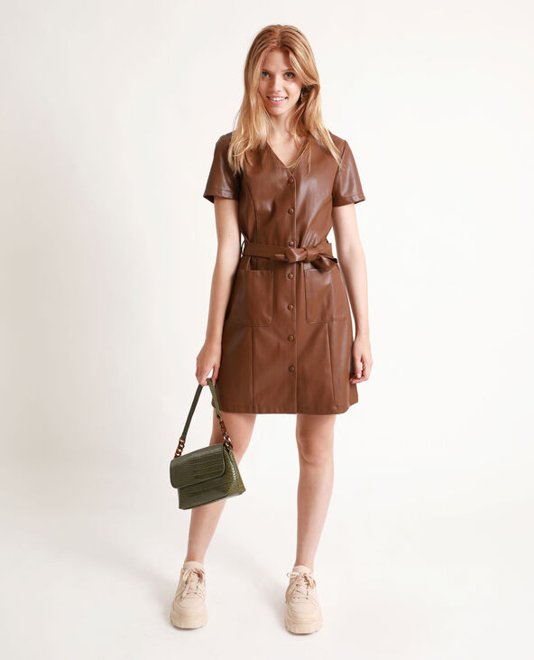 Robe shop cuir marron