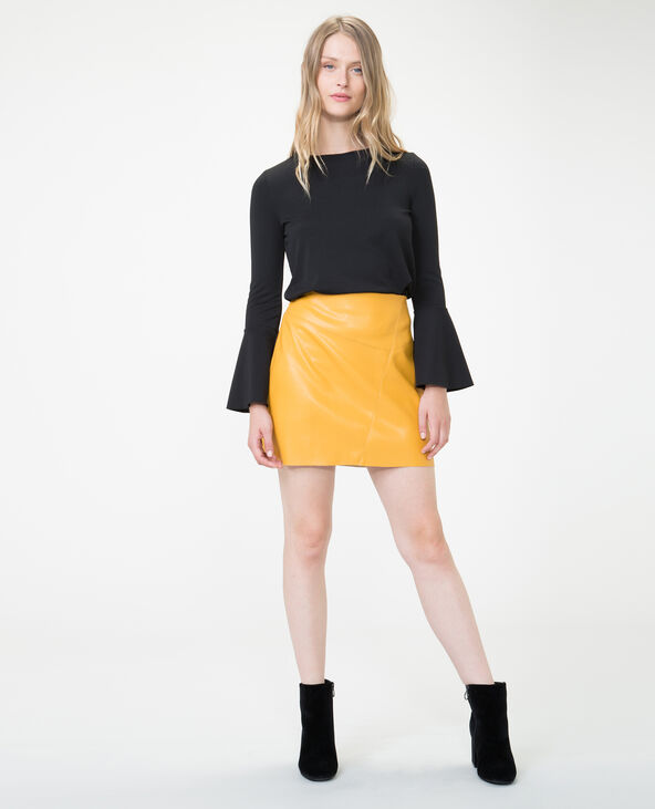 Jupe simili cheap cuir jaune