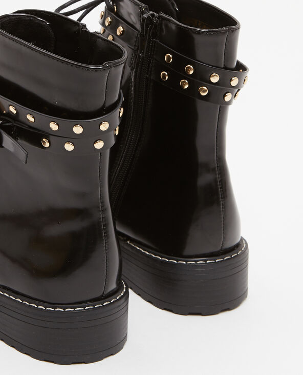 Boots rangers à brides noir - Pimkie