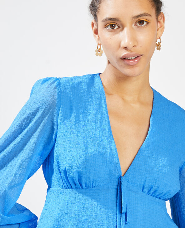 Blouse encolure V bleu électrique - Pimkie