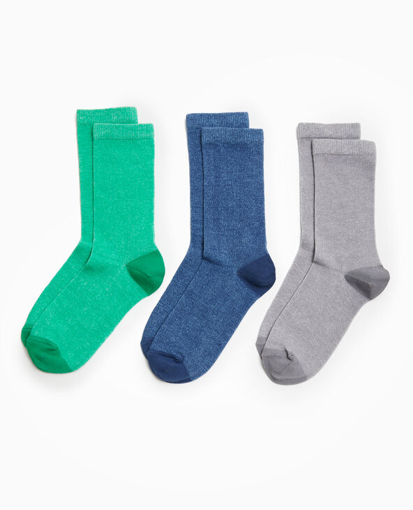 Chaussettes en maille chinée bleu clair - Pimkie