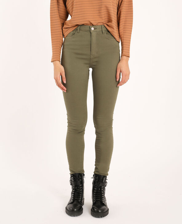 Pantalon skinny high waist vert kaki - Pimkie
