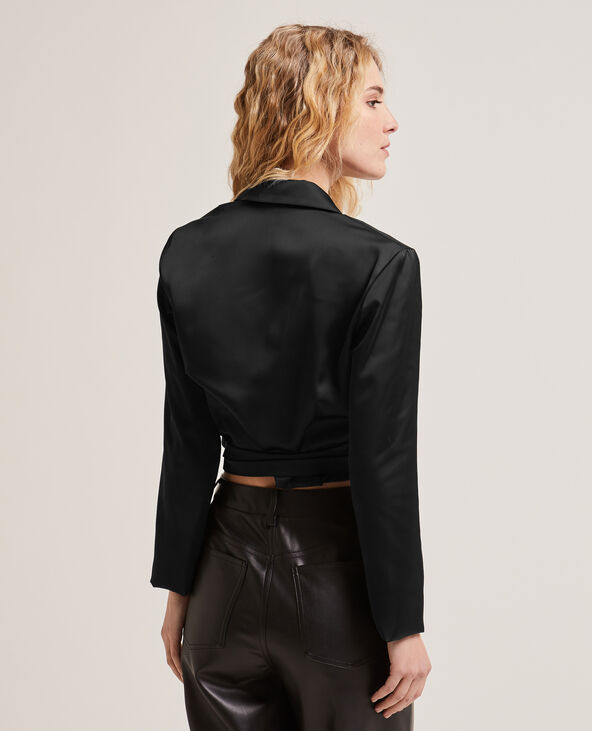 Chemise cache-coeur noir - Pimkie