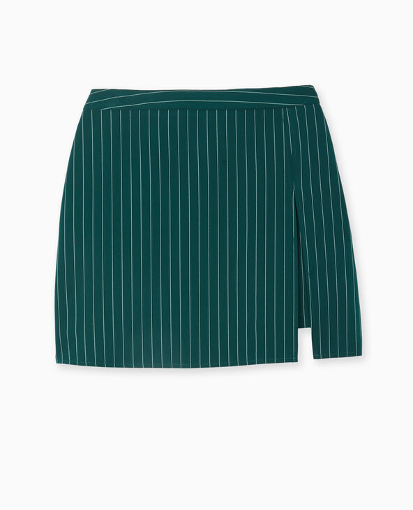 Jupe-short rayures banquier vert foncé - Pimkie