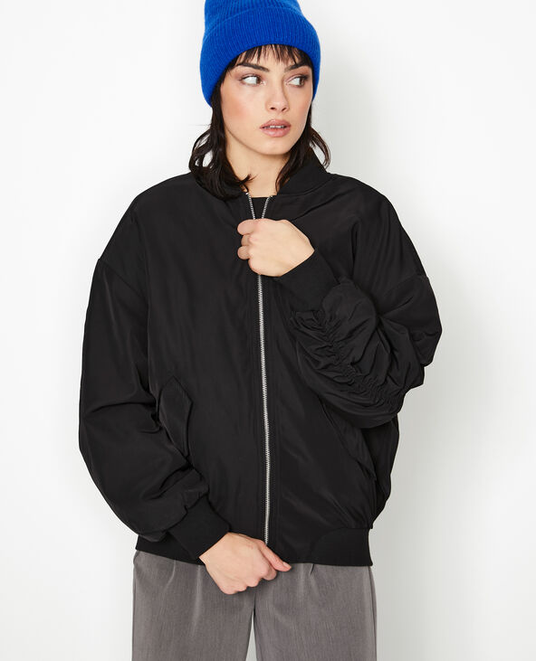 Bombers oversize avec fronces dos et manches noir - Pimkie