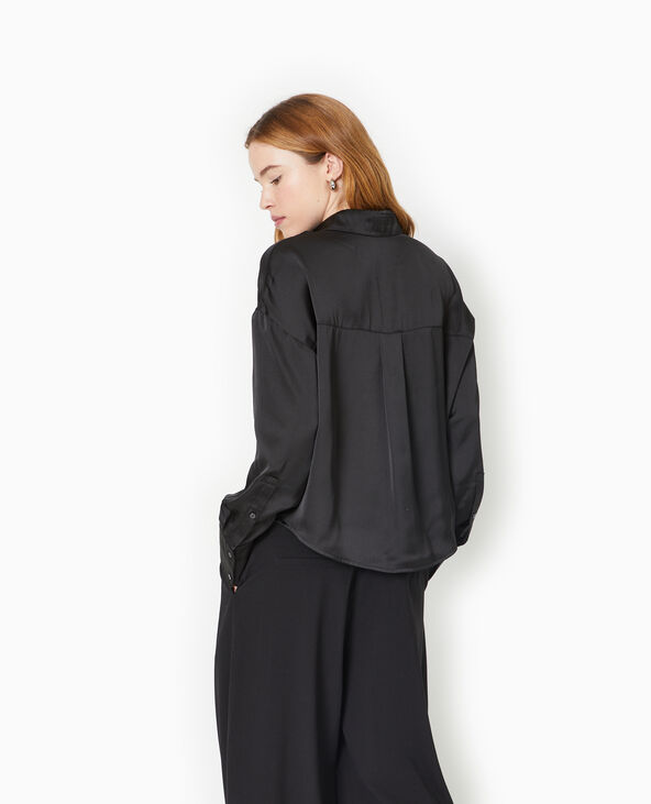 Chemise en satin noir - Pimkie