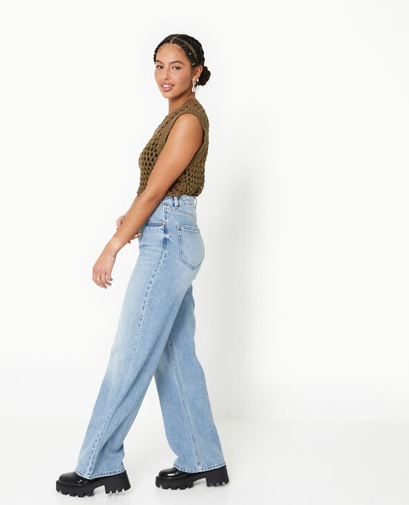 Pull sans manches en maille ajourée vert kaki - Pimkie