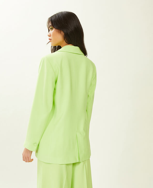 Veste blazer oversize en toile fluide vert anis - Pimkie