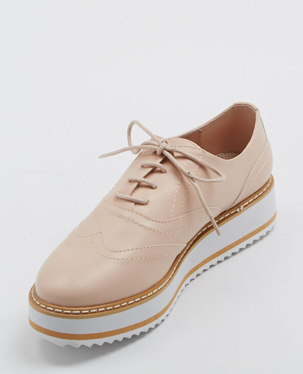 Derbies à plateforme beige - Pimkie