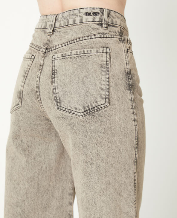 Jean wide taille haute marron chiné - Pimkie