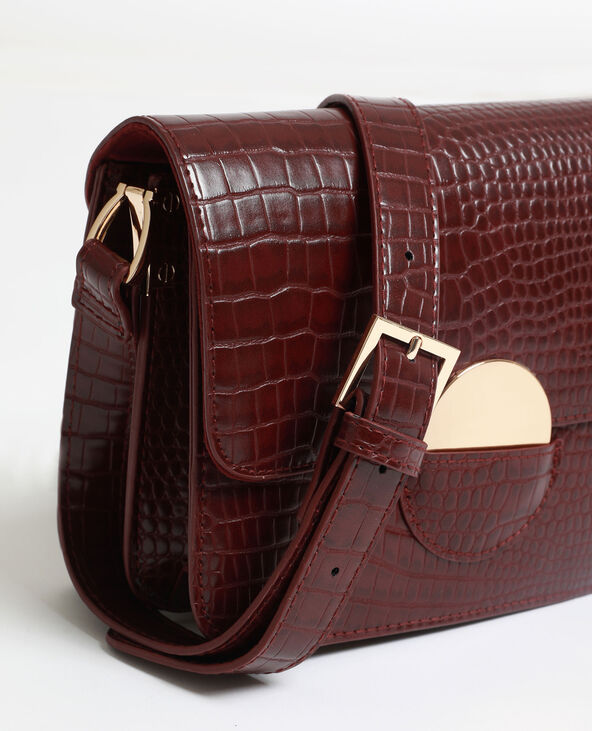 Sac boxy croco bordeaux - Pimkie
