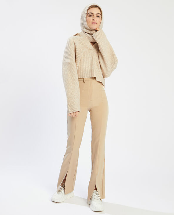 Pull col polo beige - Pimkie