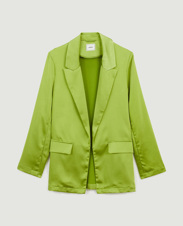 Veste blazer en satin vert - Pimkie