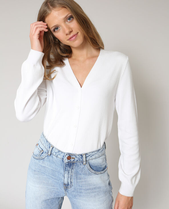 Gilet col V blanc - Pimkie