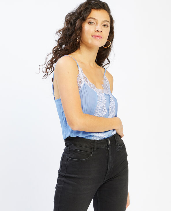 Top dentelle bleu - Pimkie