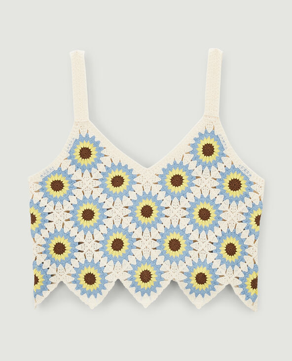 Cropped top en crochet écru - Pimkie
