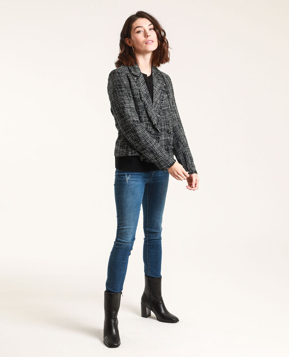 Veste en tweed noir - Pimkie