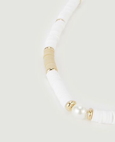 Dragonne de téléphone perles + lettres blanc - Pimkie