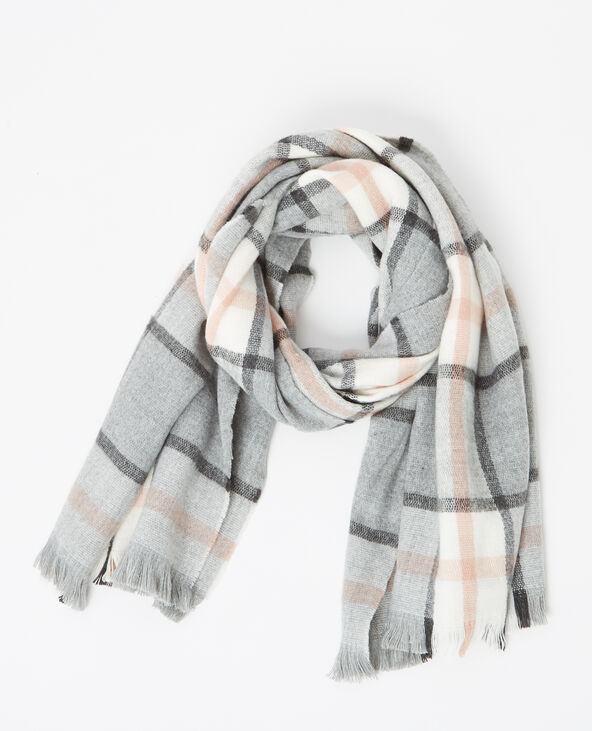 Echarpe plaid à carreaux beige - Pimkie