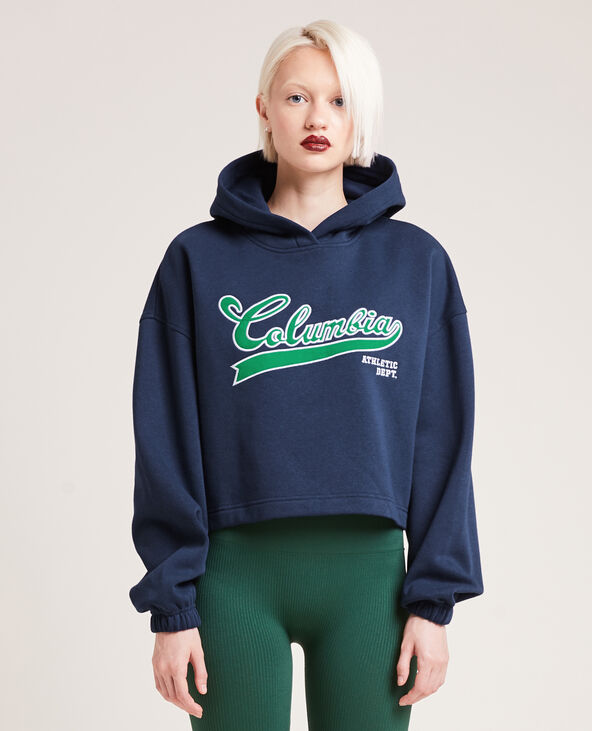 Sweat en molleton cropped bleu marine - Pimkie