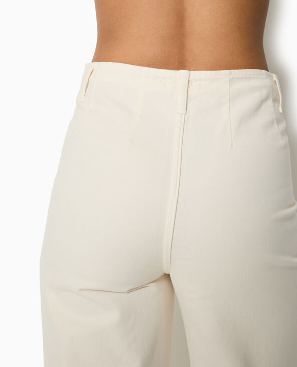 Jean droit taille haute fausses poches devant blanc - Pimkie