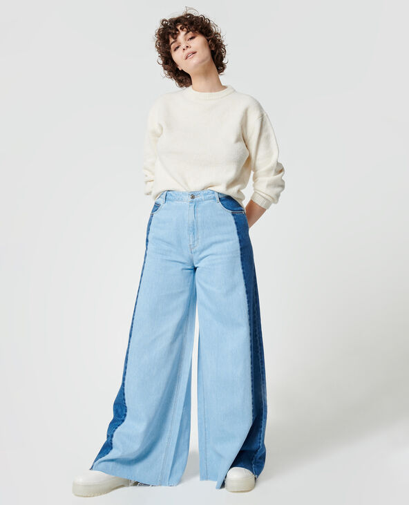 Jean wide bicolore bleu clair - Pimkie