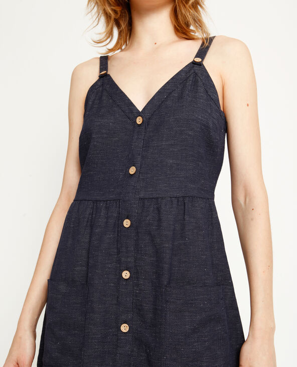 Robe longue boutonnée bleu - Pimkie