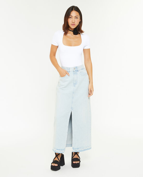 Body manches courtes encolure carrée blanc - Pimkie