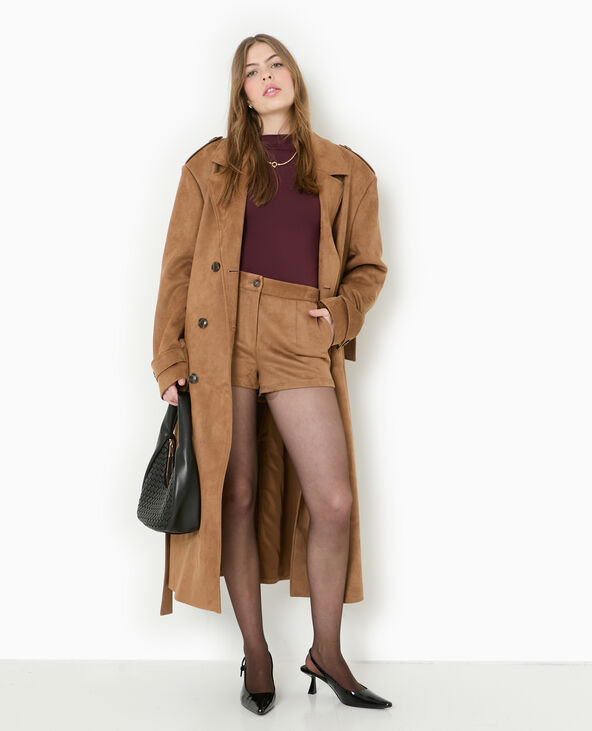 Mini-short city en suédine beige - Pimkie