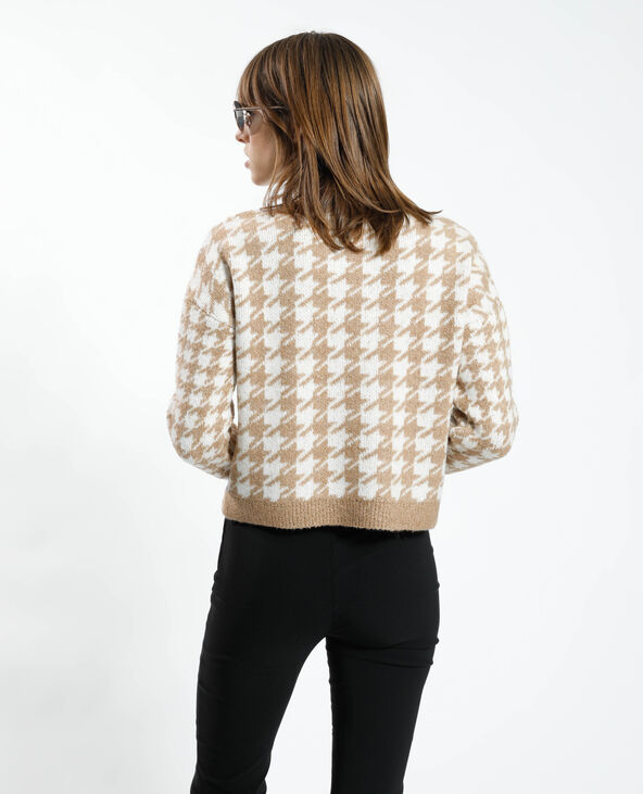 Pull motifs pied de poule