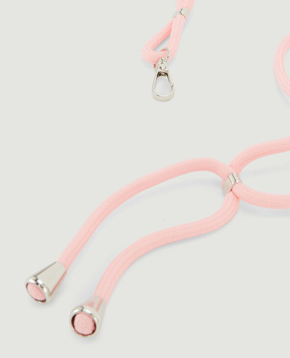 Cordon pour téléphone avec mousqueton rose - Pimkie