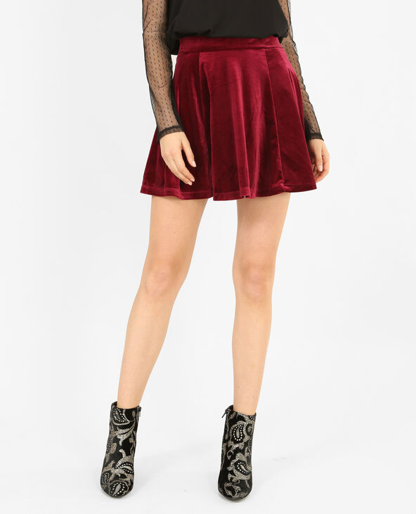 Mini jupe effet patineuse bordeaux - Pimkie