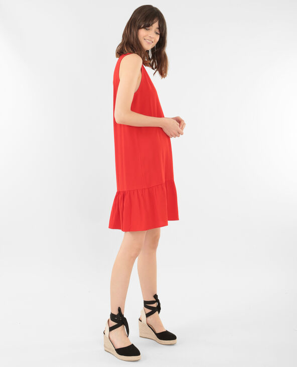 Robe à volants rouge - Pimkie