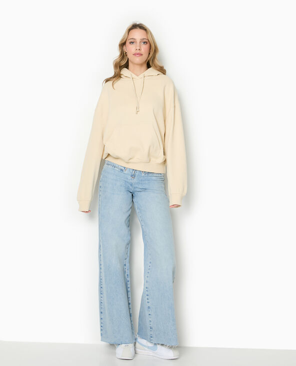 Sweat capuche avec poche devant beige - Pimkie
