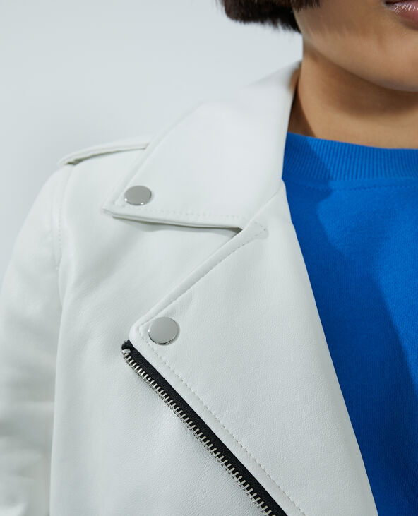 Blouson biker simili cuir blanc - Pimkie