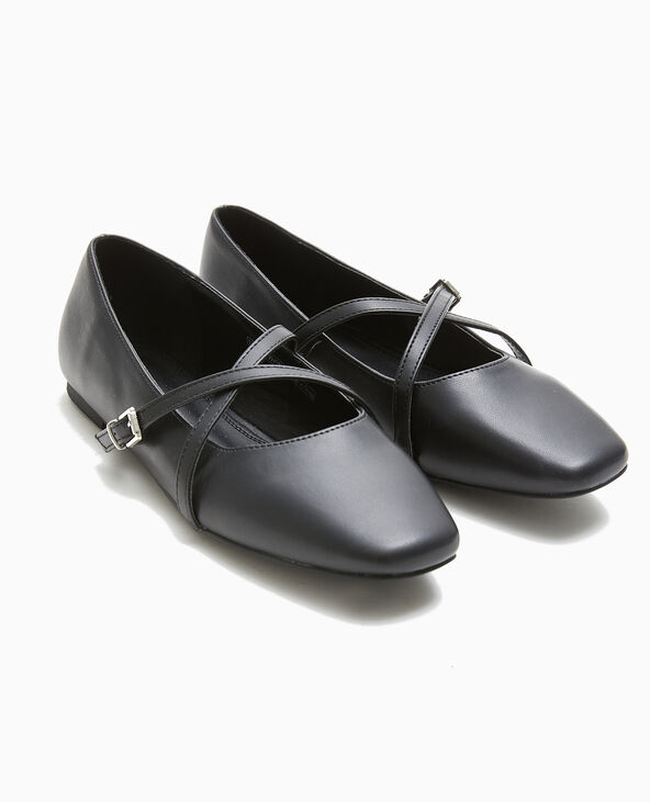 Ballerines avec brides croisées noir - Pimkie