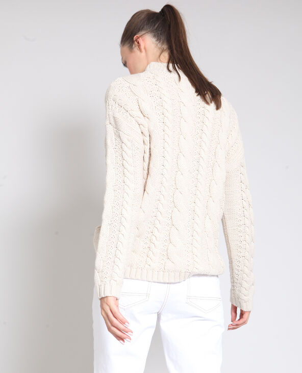 Pull à torsades blanc - Pimkie