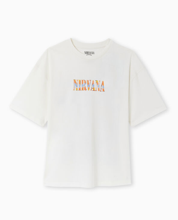 T-shirt oversize NIRVANA blanc - Pimkie