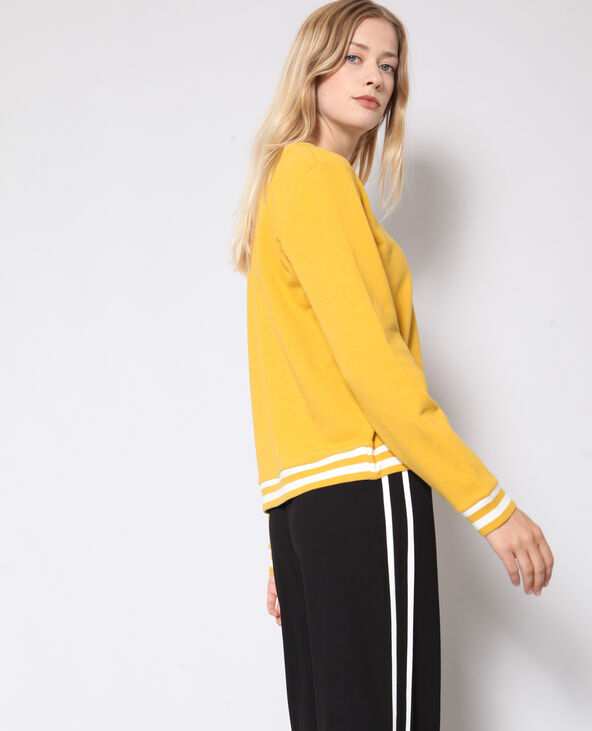 Sweat à message jaune ocre - Pimkie