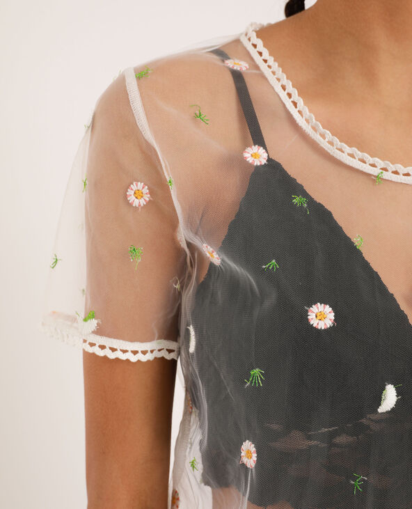 T-shirt transparent blanc - Pimkie