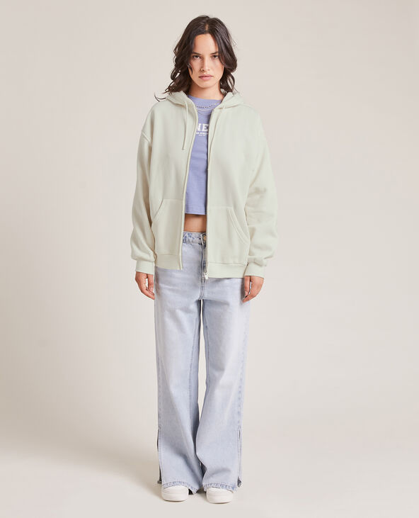 Sweat zippé avec capuche blanc - Pimkie